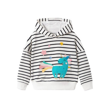 Sweat à Capuche Rayures Licorne
