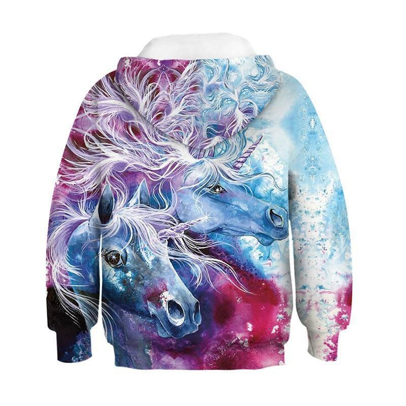 Sweat Licorne Capuche Artistique - Une Licorne