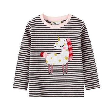 T-shirt Licorne avec Rayures