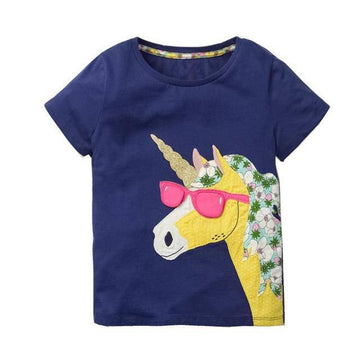 T-shirt Licorne Bleu Marine