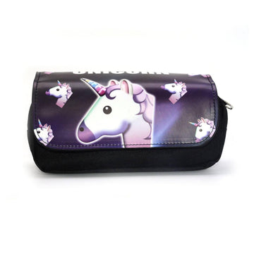 Trousse Licorne<br> Emoji Noire