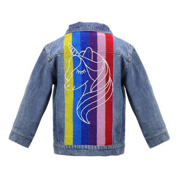 Veste Jean Licorne et Arc-en-ciel
